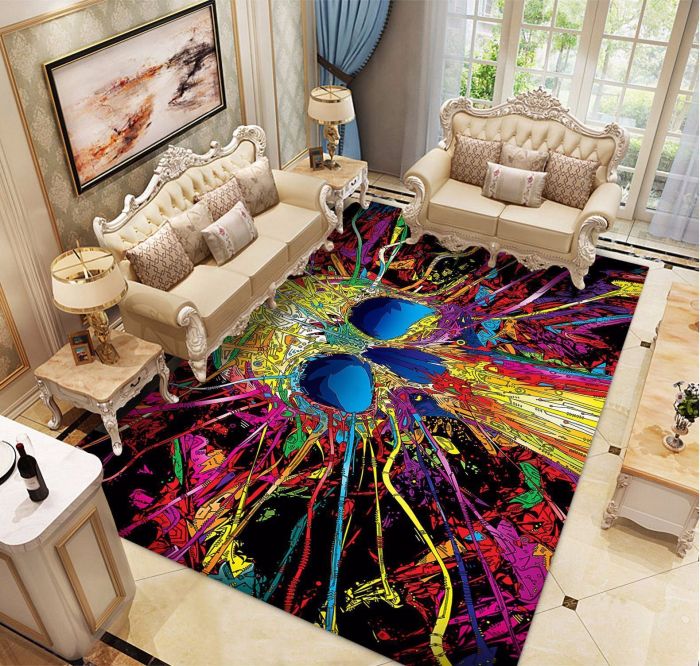 Halloween Ghost Bloody Hand Pattern Water Absorption Area Rug
