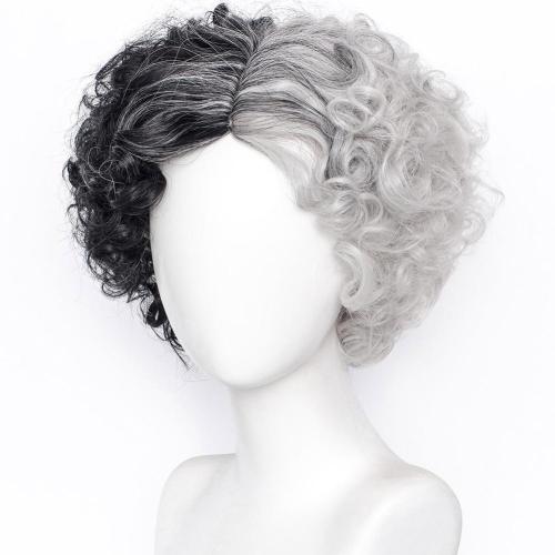 Cruella De Vil Estella Heat Resistant Synthetic Hair Carnival Halloween Party Props Cosplay Wig
