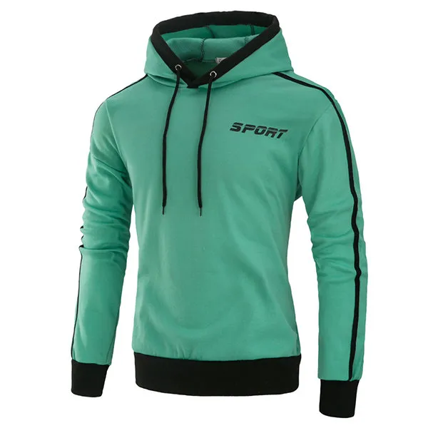 Fashion Hooded Letter Printed Long Sleeve Casual Cotton Hoodies For Men