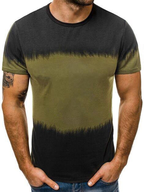 Men'S 3D Gradient Print Round Neck Short Sleeve T-Shirt Fitness