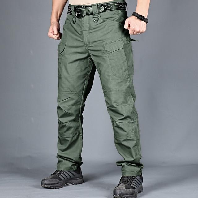 Mens Camouflage Pants Elastic Multiple Pocket  Military Outdoor Pants