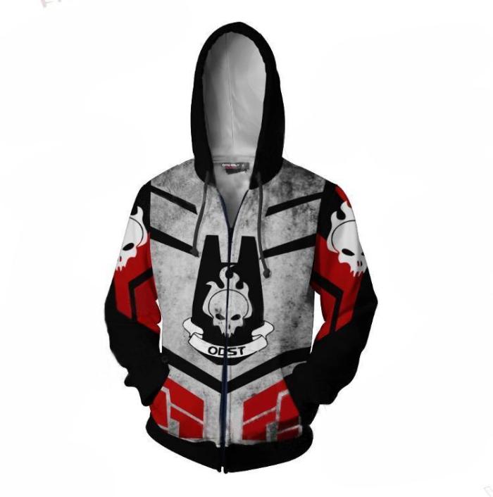 Halo Game Covenant War Dach Cosplay Unisex 3D Printed Hoodie Sweatshirt Jacket With Zipper