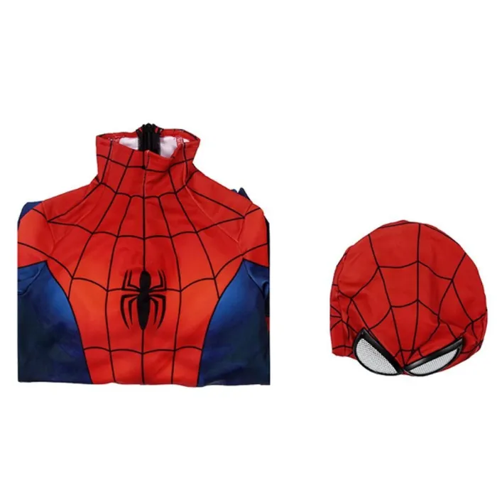 Kids Spider-Man Peter Parker Ultimate Spider-Man Season1 Jumpsuit Cosplay Costume -