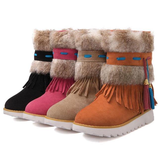 Beaded Suede Winter Boots