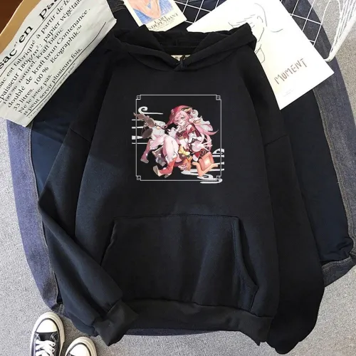 Genshin Impact Yanfei  Print Oversize Sweatshirt Harajuku Casual Unisex Hoodie
