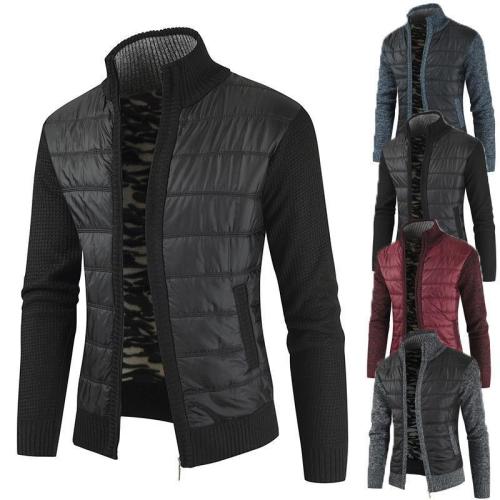 Sell Like  Cakes Men'S Stitching Colorblock Stand-Collar Coat