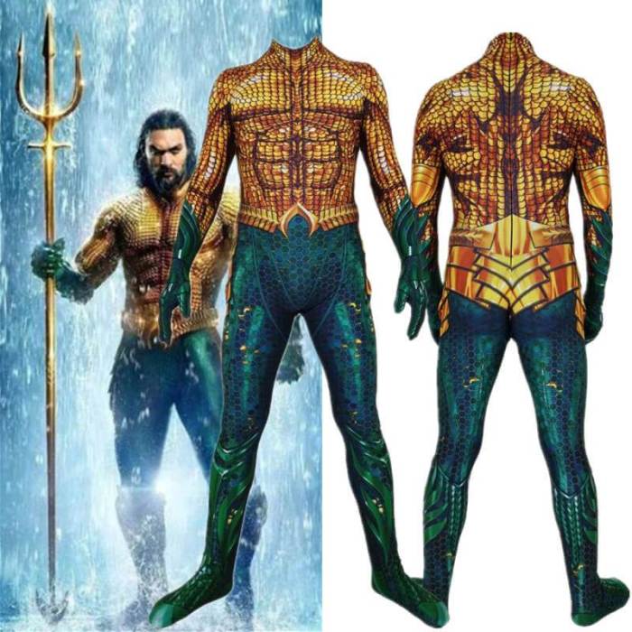 Aquaman Arthur Curry Cosplay Costume Zentai Bodysuit Jumpsuit Suit