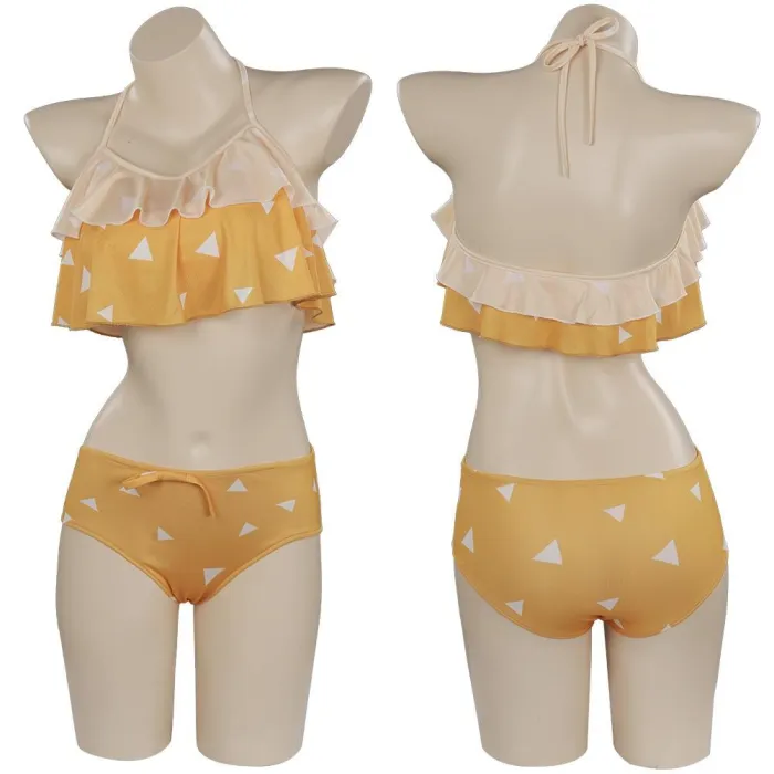 My Hero Academia Agatsuma Zenitsu Swimwear Outfits Halloween Carnival Suit Cosplay Costume