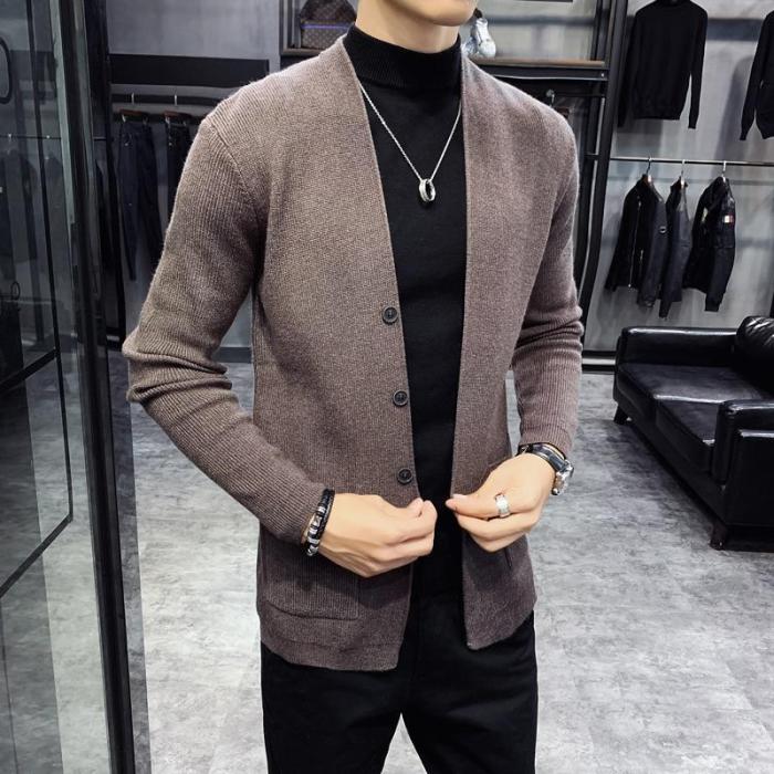 Mens Business Cardigan Loose Casual Sweater For Workplace