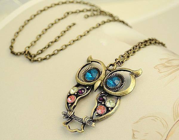 Carved Cute Owl Necklace