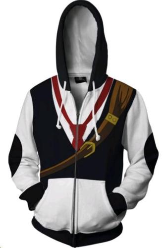 Kingdom Hearts Game Sora Cosplay Unisex 3D Printed Hoodie Sweatshirt Jacket With Zipper