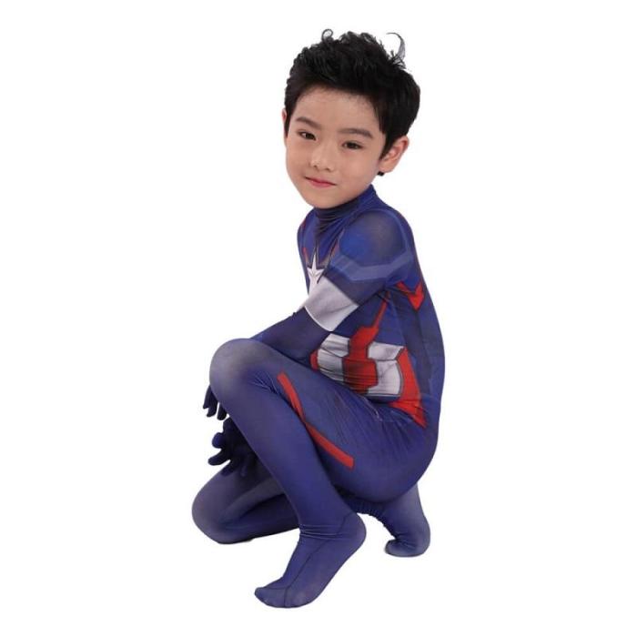 Kids Captain America Zentai Jumpsuit Suit Halloween Cosplay Costume