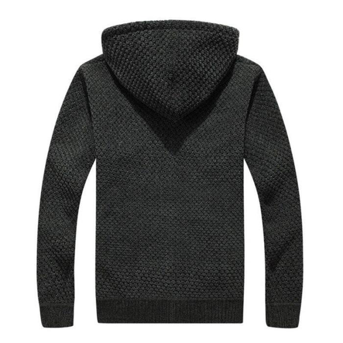 Autumn Winter Men Sweater Thick Wool Linner Hoodie