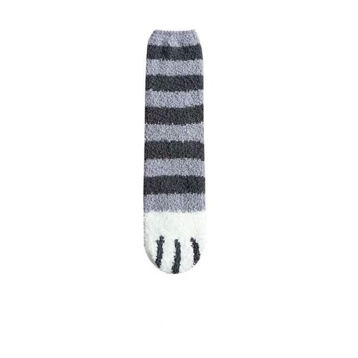 Cat Claw Stripe Plush Ankle Socks