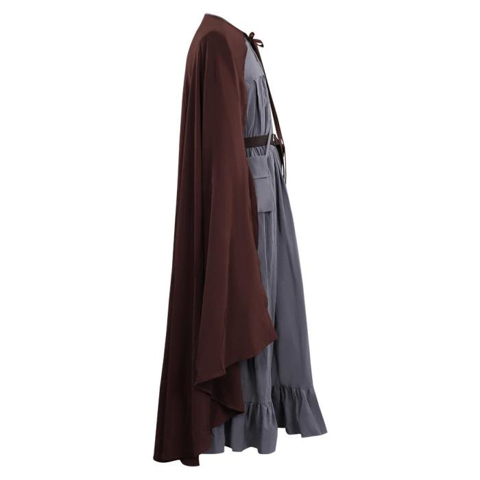 Gandalf Black Long Robe Cloak Outfits Halloween Carnival Suit Cosplay Costume
