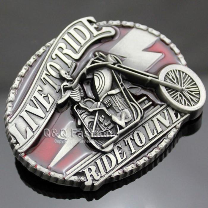 Live To Ride Motorcycle Belt Buckle