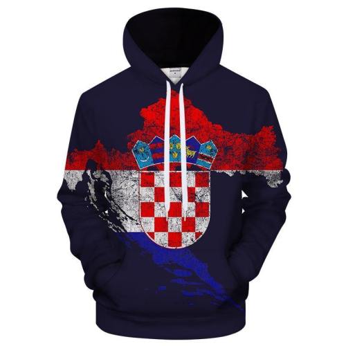 Croatia Flag 3D - Sweatshirt, Hoodie, Pullover