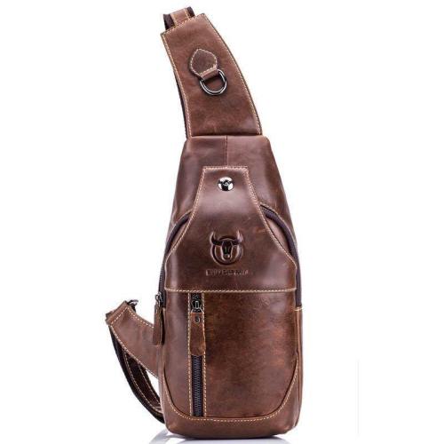 Genuine Leather Large Size Single-Shoulder Crossbody Bag For Men