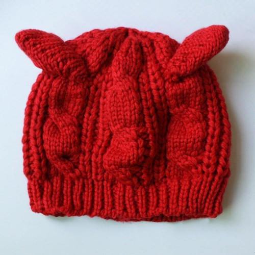 Hand Knitted Cat Ear Beanie