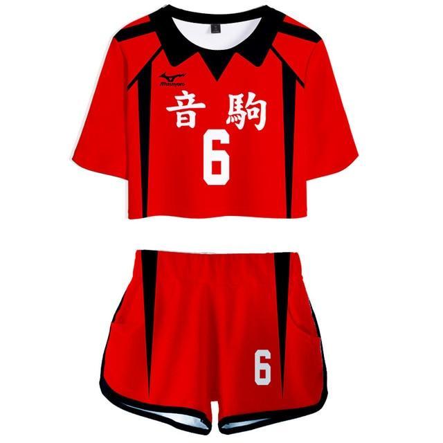 Anime Haikyuu Woman Cosplay Costume Competition Dedicated Cheerleading Exposed Navel Short-Sleeved Shorts Summer Thin Section