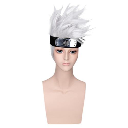 Naruto Hatake Kakashi Headband Heat Resistant Synthetic Hair Carnival Halloween Party Props Cosplay Wigs