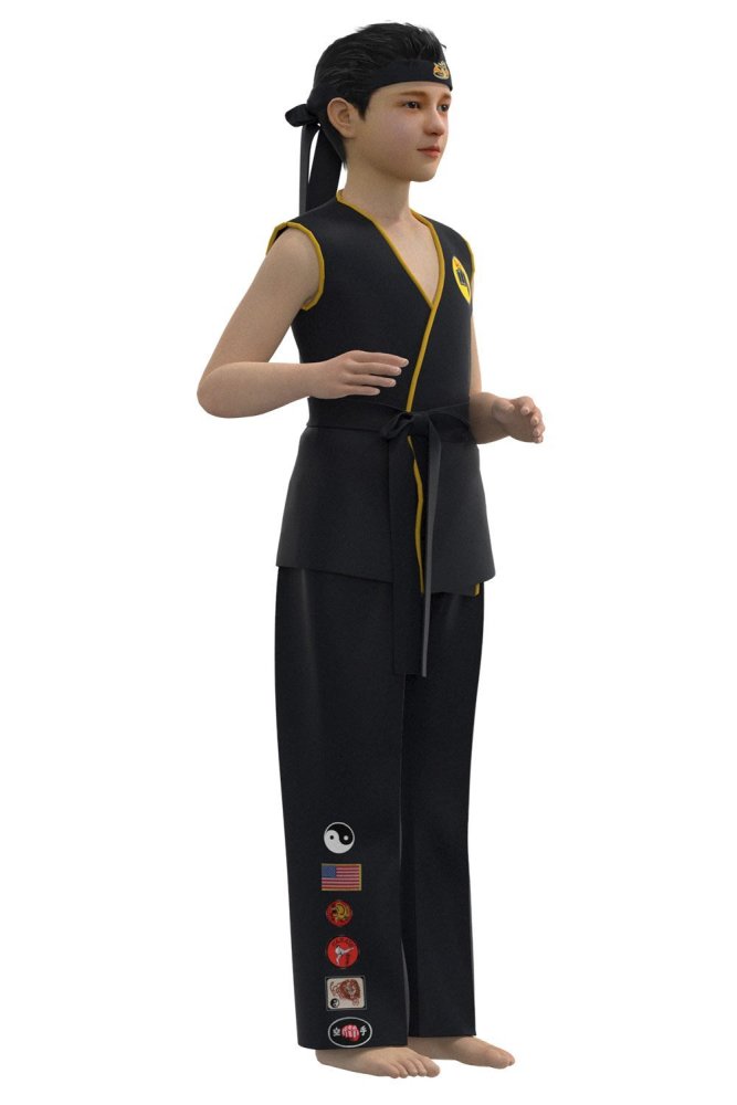 Karate Kid Cobra Kai Kids Top Pants Outfits Halloween Carnival Suit Cosplay Costume