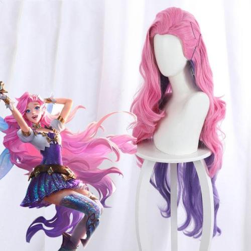 League Of Legends Lol The Starry-Eyed Songstress Seraphine Pink Cosplay Wig