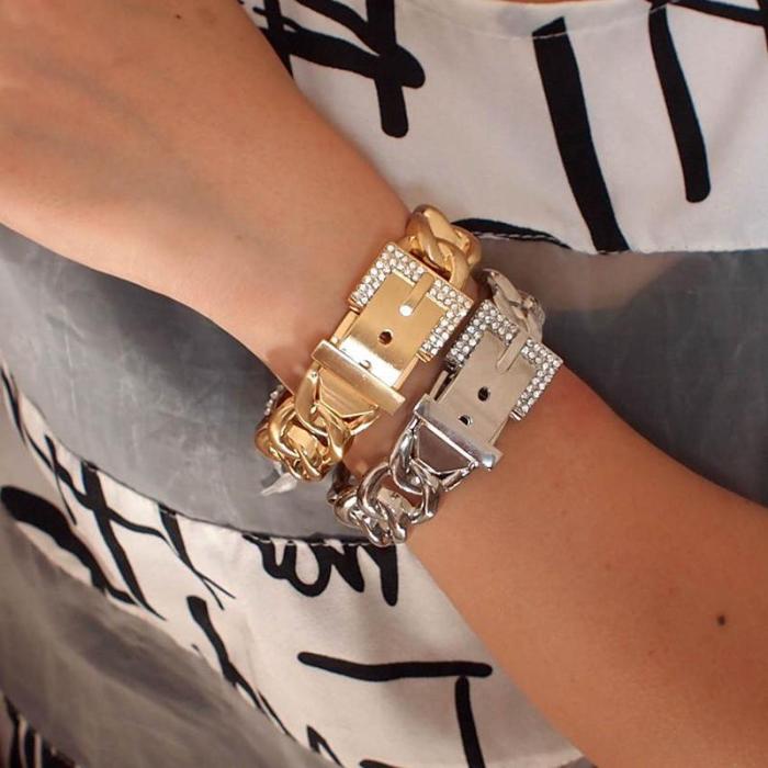 Timeless Rhinestones Metal Bangle Bracelets