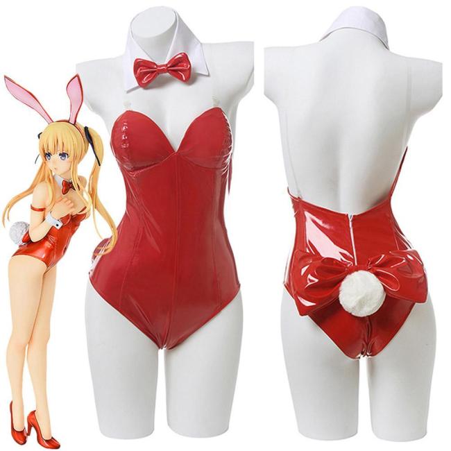 Anime Saenai Heroine No Sodatekata Eriri Spencer Sawamura Sexy Red Bunny Girl Costume Women Sexy Jumpsuit Cosplay Costume