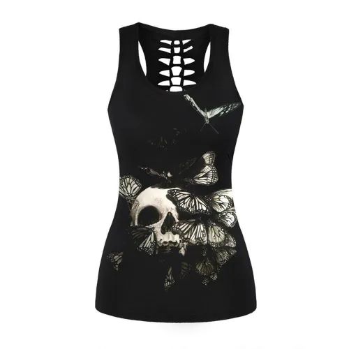 Skull & Butterflies Women Tank Top