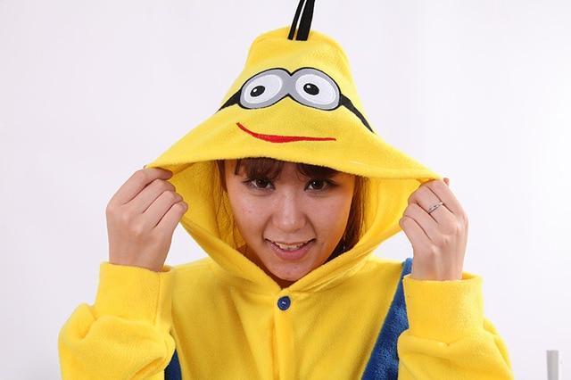 Avondeten diep Kijkgat Yellow Minions Costume Women Pajamas Kid Adult Sale Anime Cos Pyjama Party  Female Sleepwear Minion Onesies