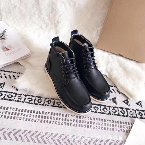 Snow Boots Leather Wool Men'S Shoes