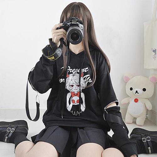 Present For You Letter Little Devil Zipper Hoodie