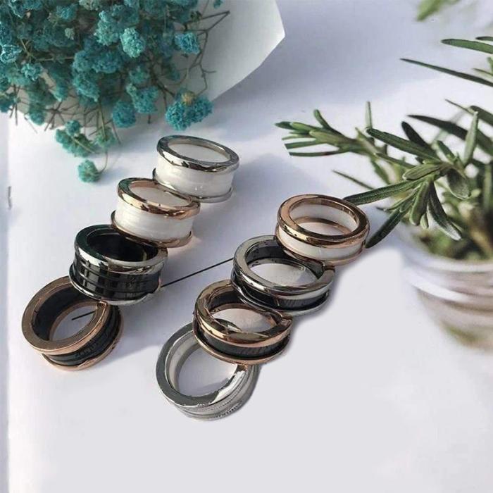 High-Fashion Wide Ceramic Rings