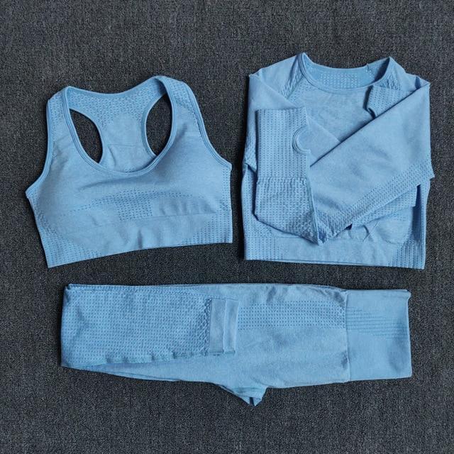 2/3/5Pcs Seamless Women Yoga Set Workout Sportswear