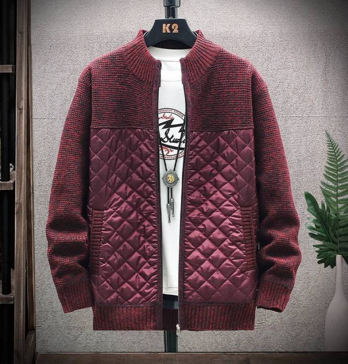 Thick Warm Mens Cardigan Knitted Top Autumn Winter Coat