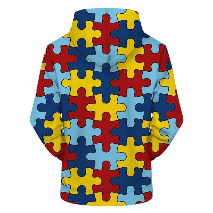 Autism Puzzle 3D - Sweatshirt, Hoodie, Pullover