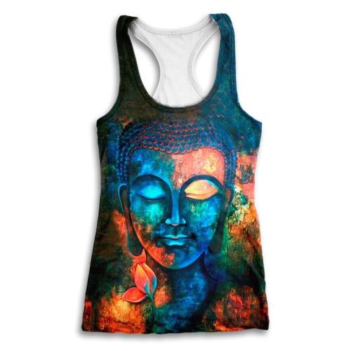 Blue Buddha Paint Women'S Tank Top