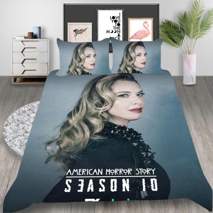 American Horror Story  Double Feature Season Cosplay Bedding Set Duvet Cover Pillowcases Halloween Home Decor