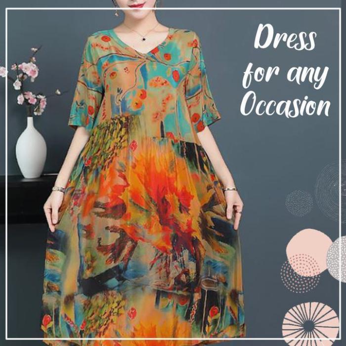 Luxury Genuine Silk Soft Dress
