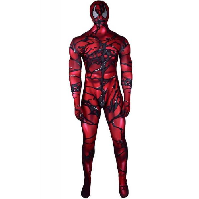 Red Venom Carnage Symbiote Cosplay Costume Zentai Bodysuit Jumpsuit