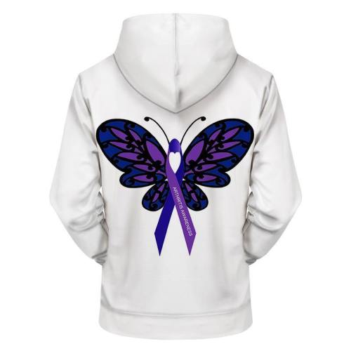 Purple Butterfly 3D - Sweatshirt, Hoodie, Pullover
