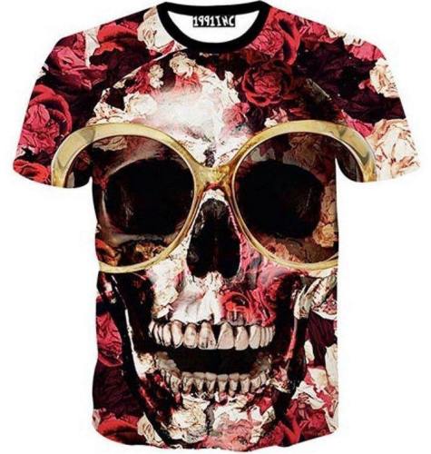 Hipster Crazy Skull 3D T-Shirt V14
