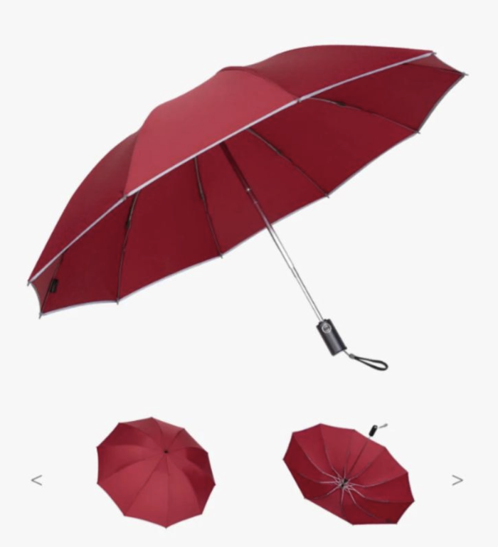 Led Inverted Umbrella With Reflective Stripe