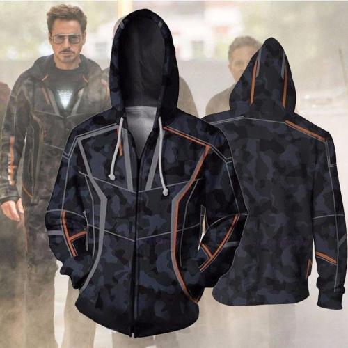 Avengers Movie Iron Man Style 3 Cosplay Unisex 3D Printed Hoodie Sweatshirt Jacket With Zipper