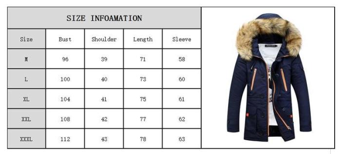 Men'S Winter Faux Fur Collar Long Parka