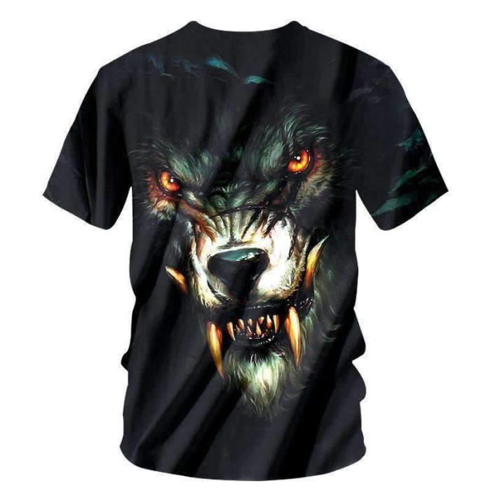 Unisex Wolf Printed 3D Tee Shirt