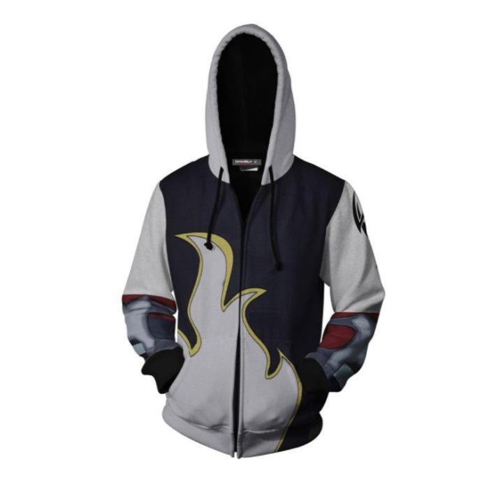 Tekken Game Grey Black Unisex 3D Printed Hoodie Sweatshirt Jacket With Zipper