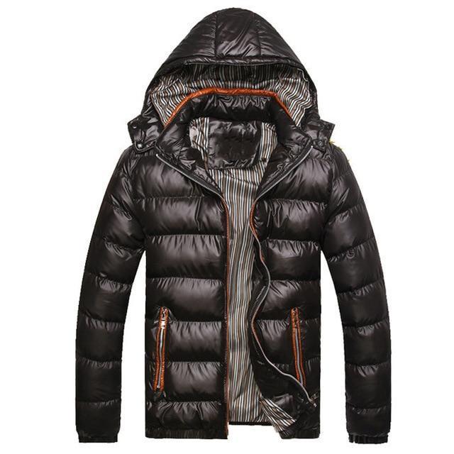Men'S Winter Warm Thick Jackets Casual Hooded Parkas