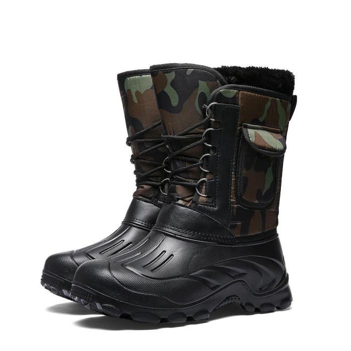 Winter Camouflage Snow Men Boots Rain Shoes Waterproof